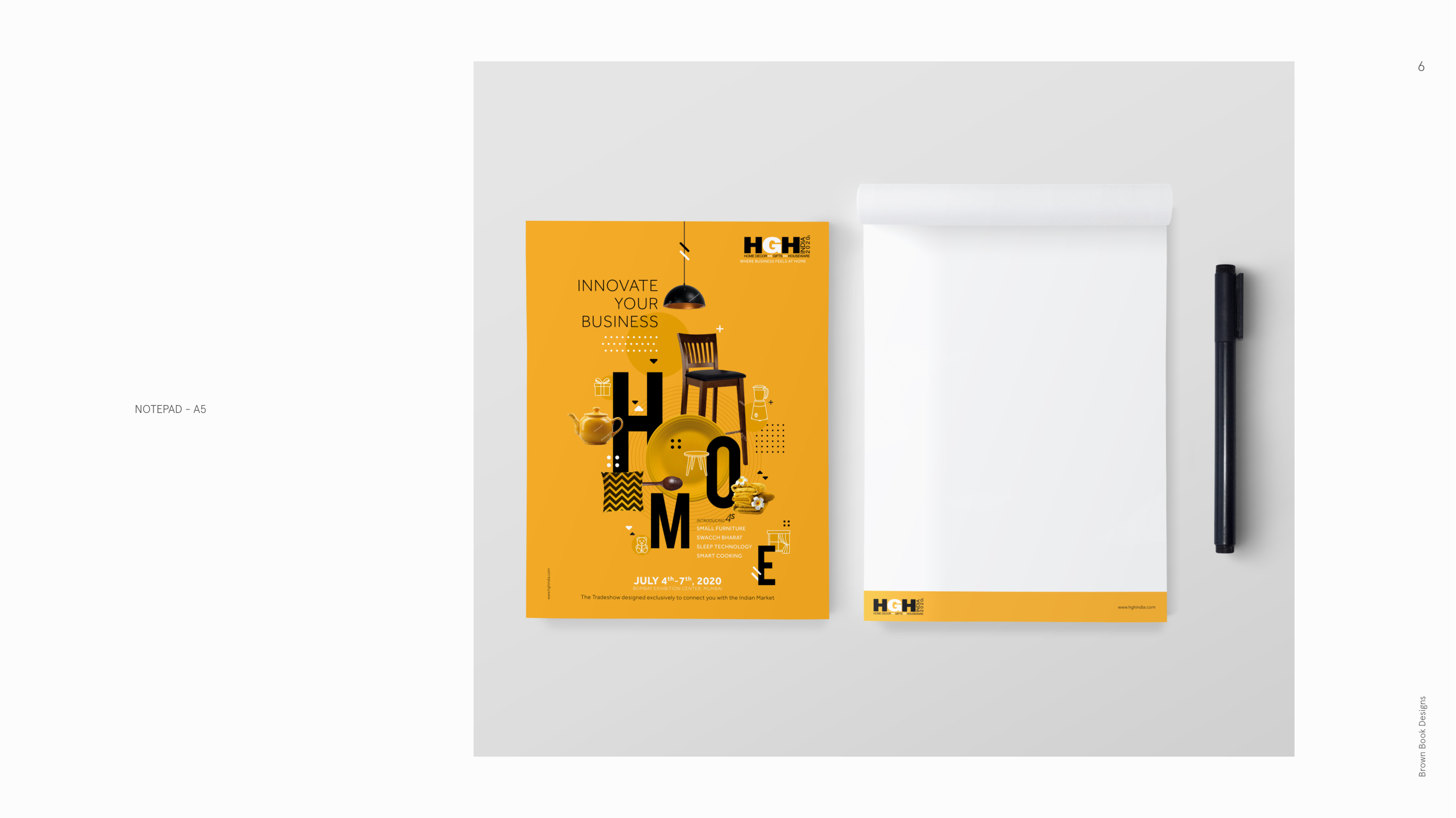 HGH India A5 notepad design