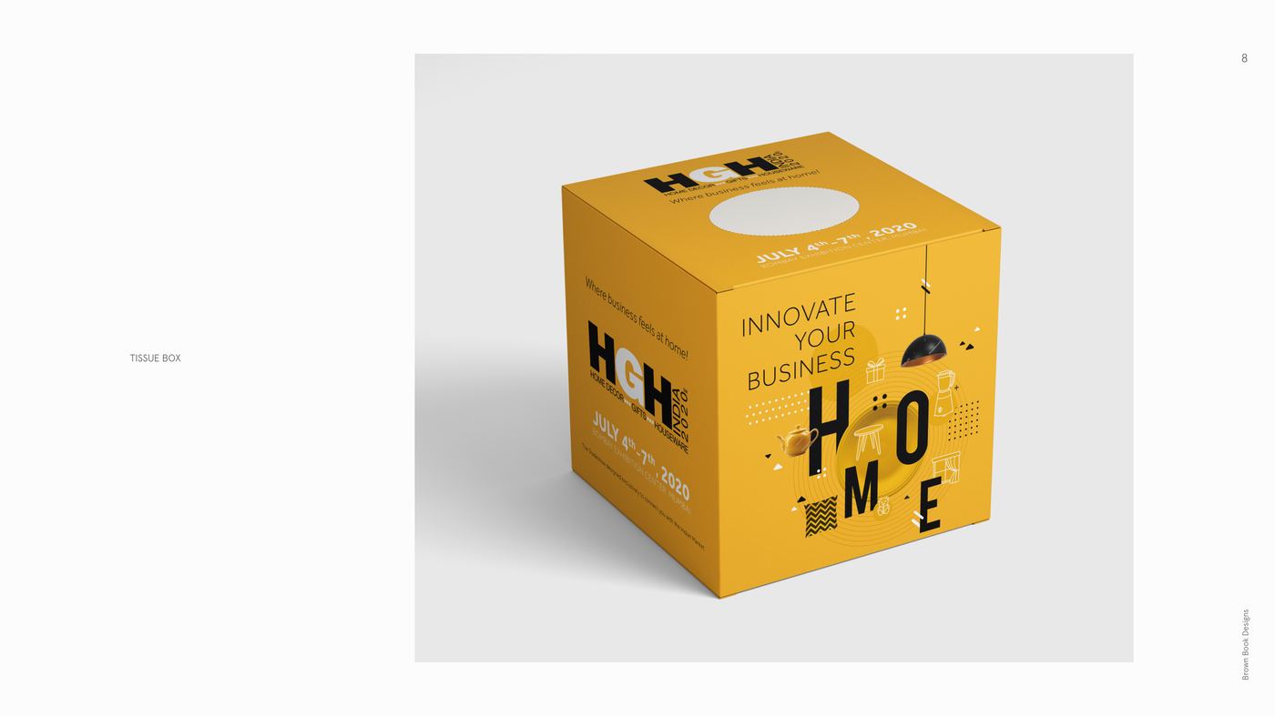 HGH India branded tissue box design