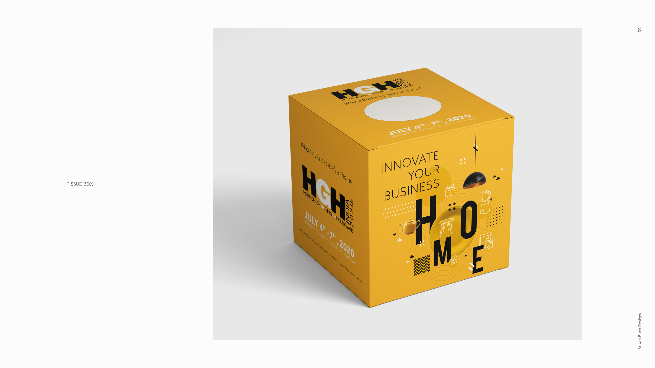HGH India branded tissue box design