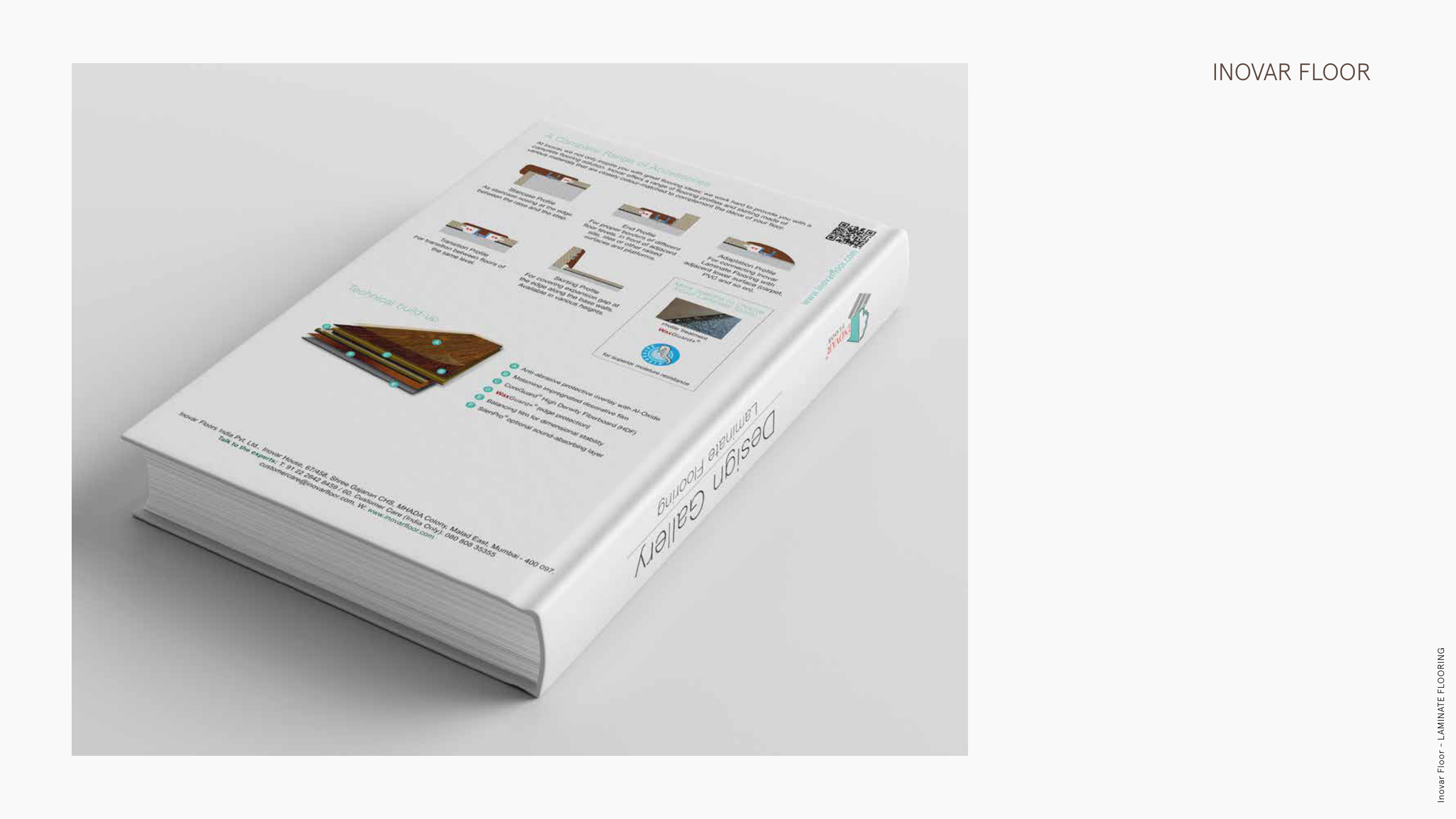 Inovar Floor laminate flooring catalogue back cover with specifications